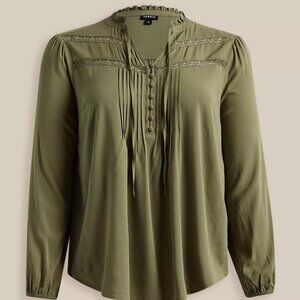 Torrid Rayon Slub Peasant Long Sleeve Top